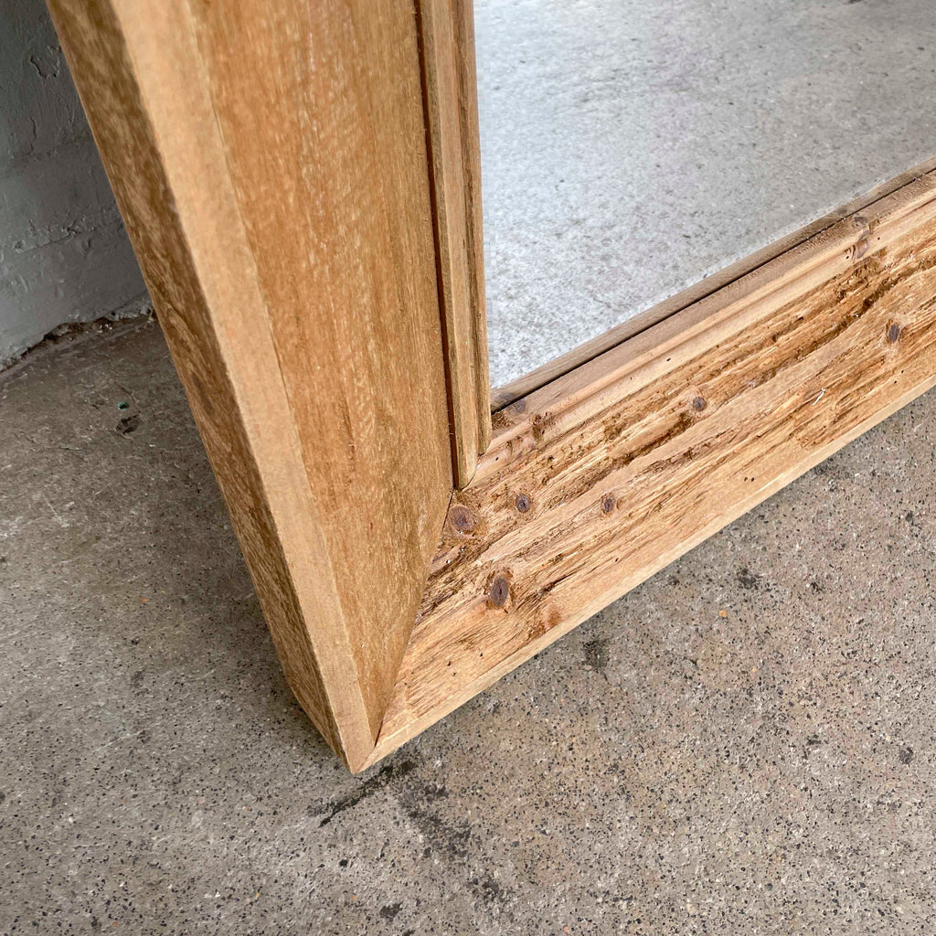 Natural Wooden Frame Long Mirror