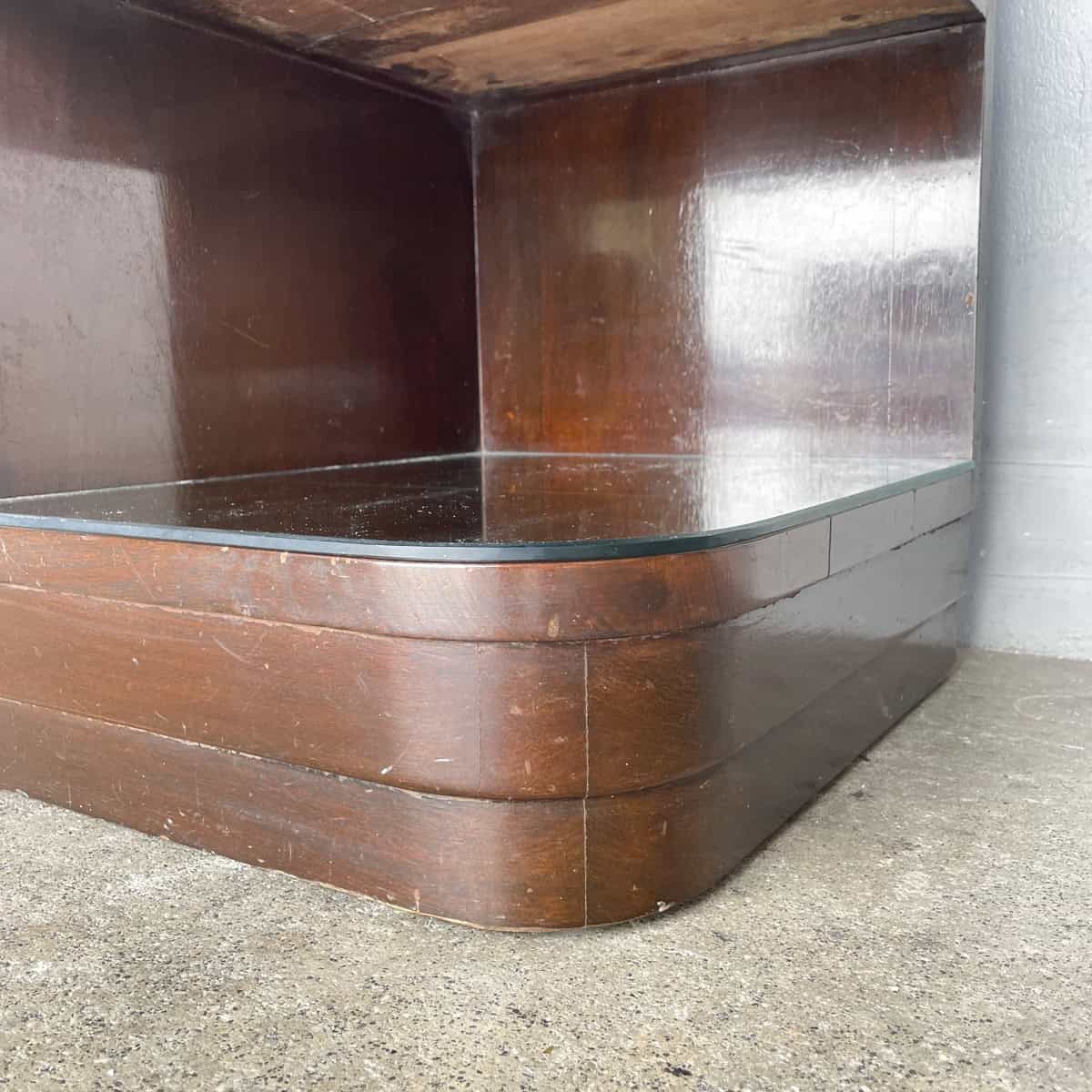Vintage Sideboard with Curved Cabinet and Glass Display