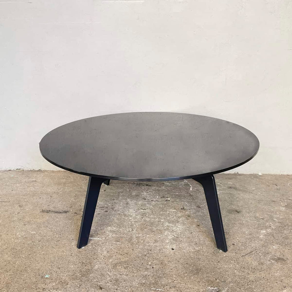 Round Black Glass Coffee Table