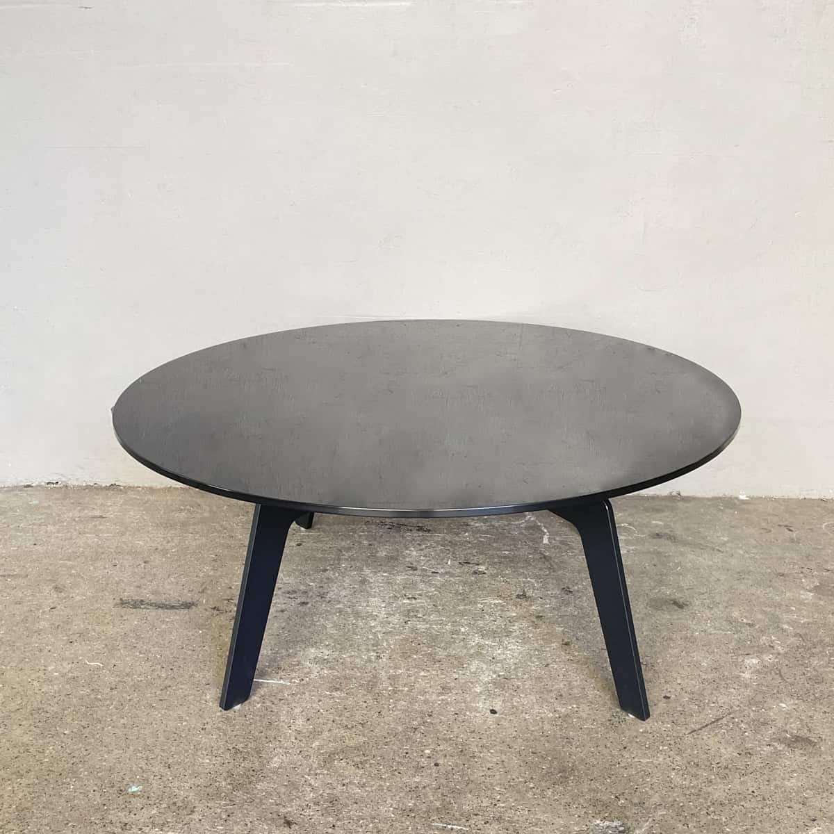 Round Black Glass Coffee Table