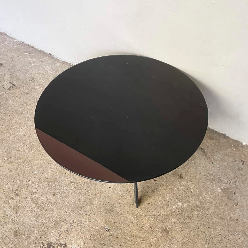 Round Black Glass Coffee Table