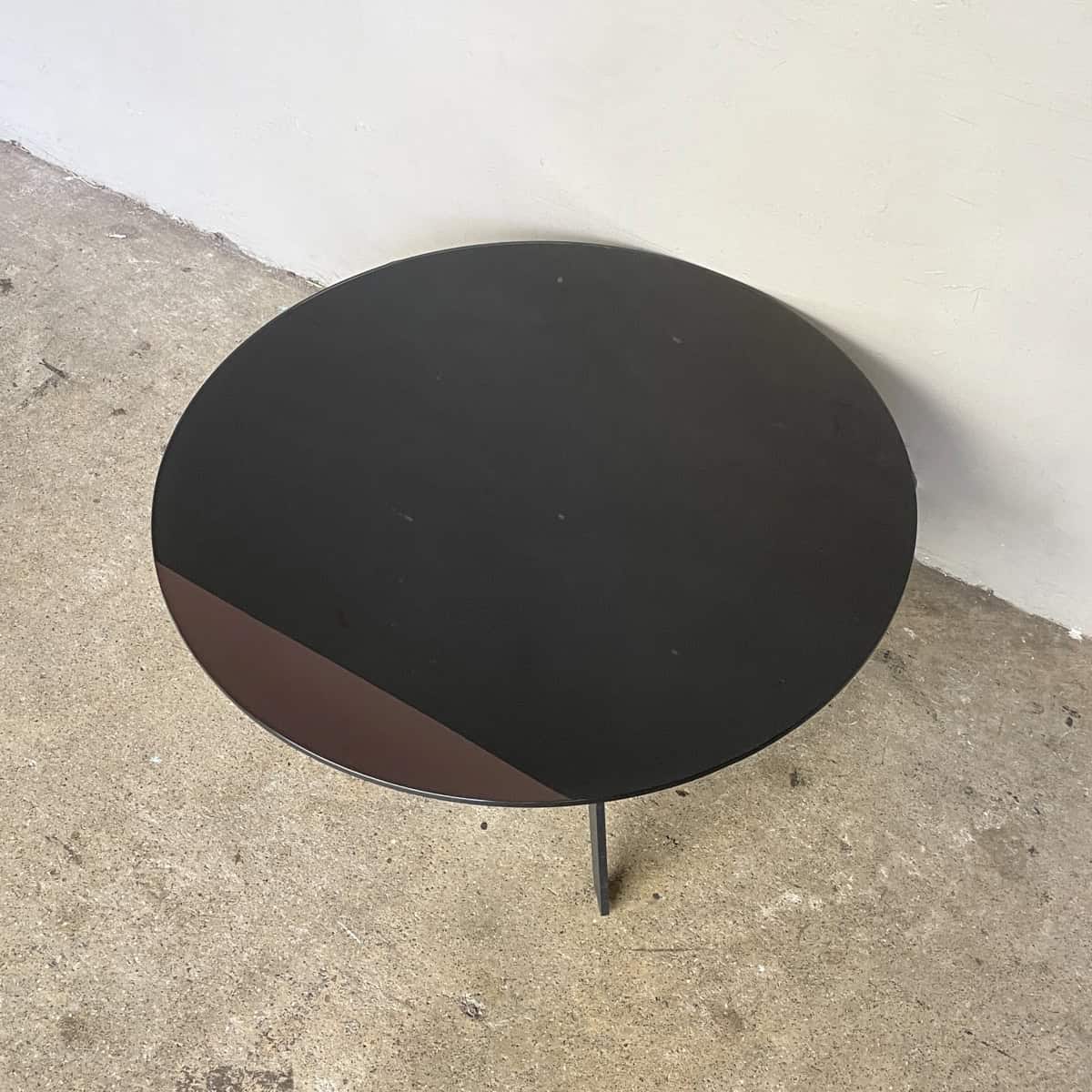 Round Black Glass Coffee Table