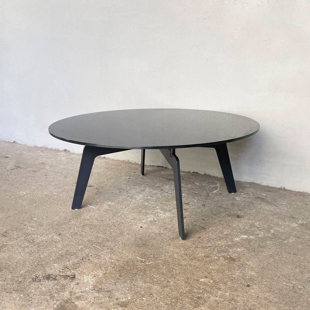 Round Black Glass Coffee Table