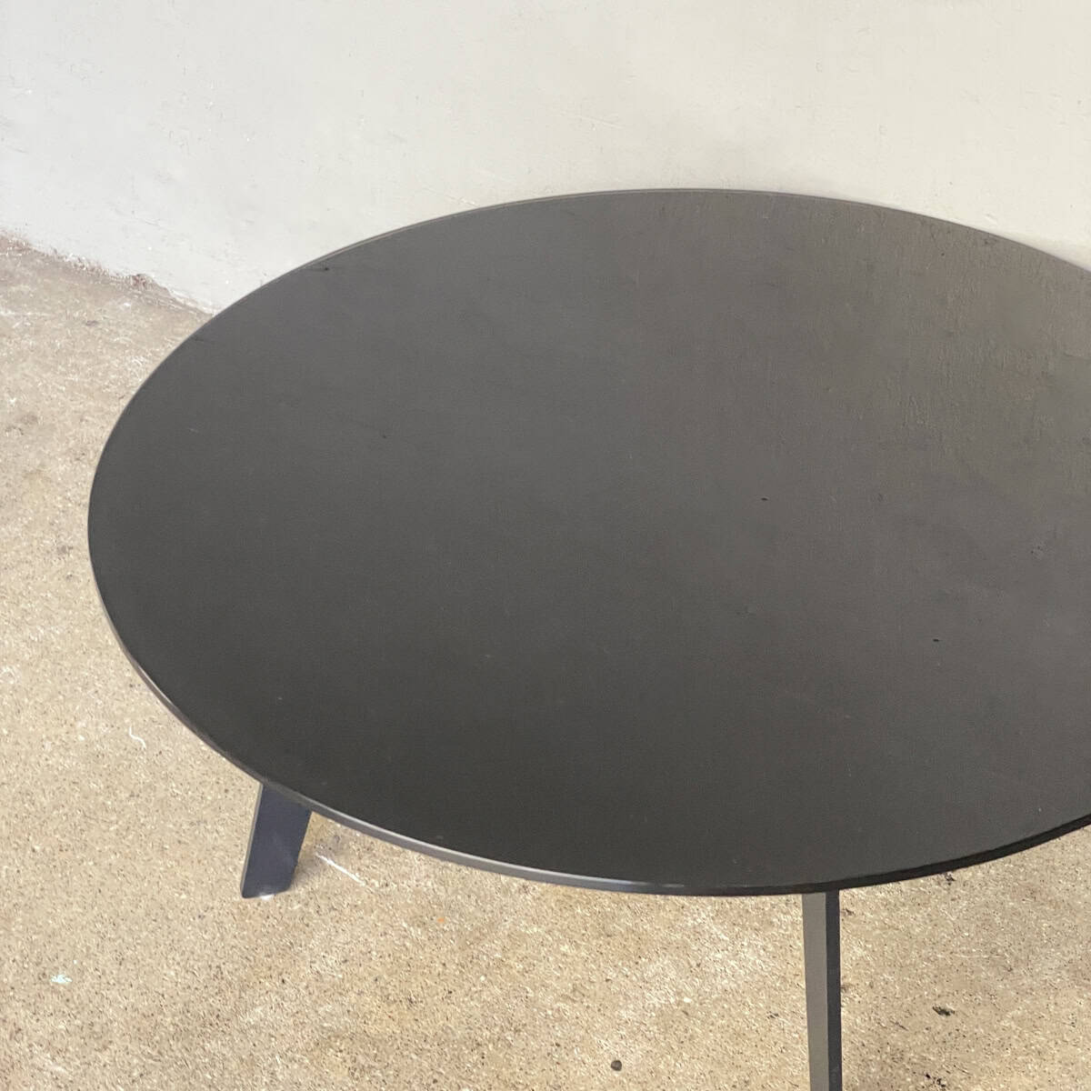 Round Black Glass Coffee Table