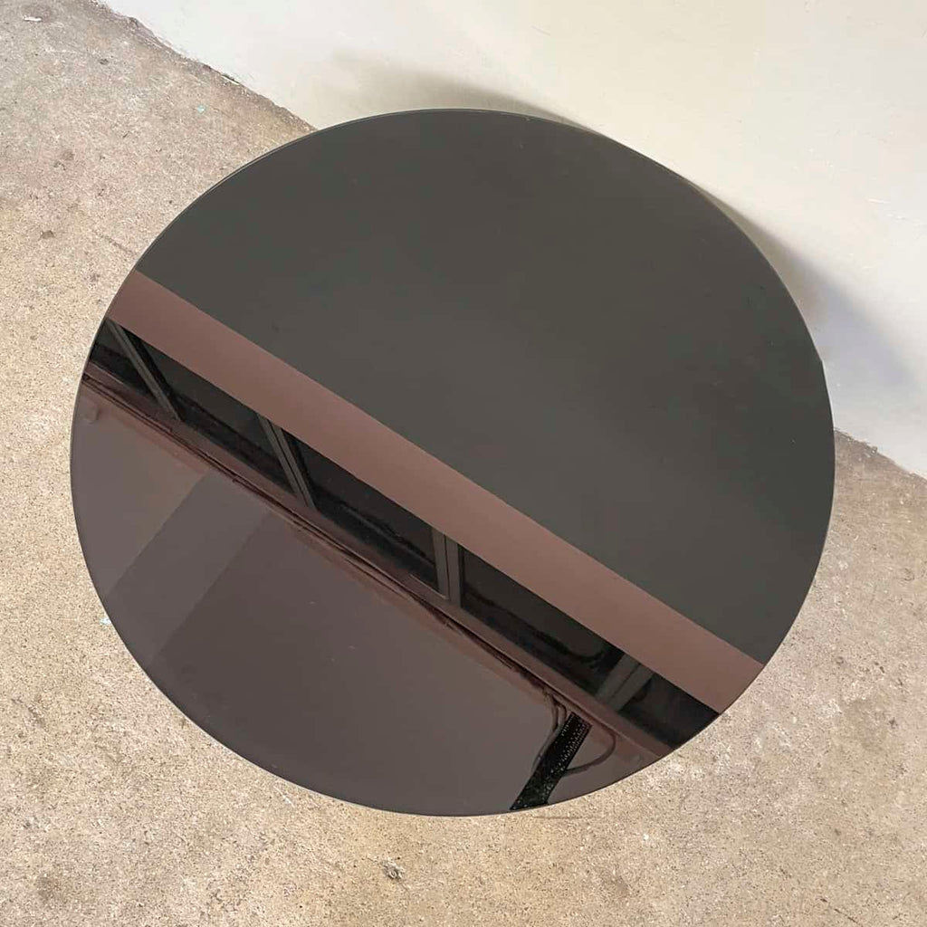 Round Black Glass Coffee Table