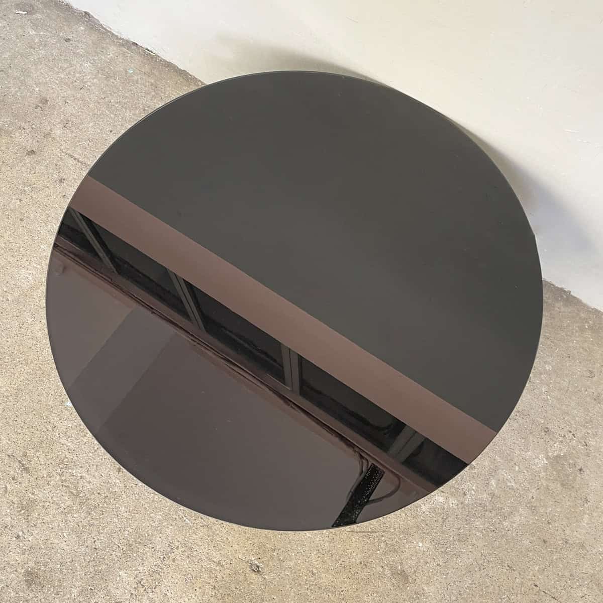 Round Black Glass Coffee Table