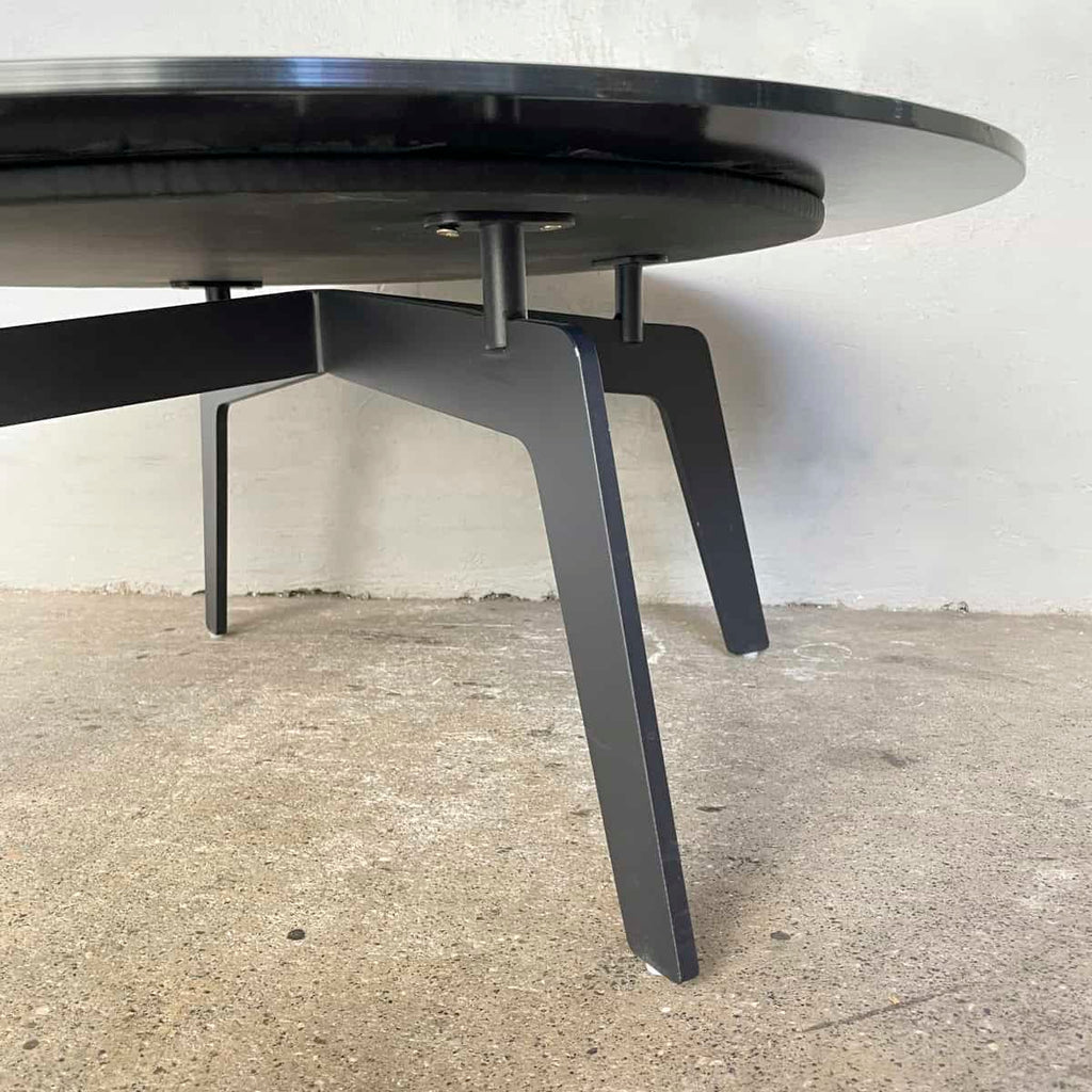 Round Black Glass Coffee Table