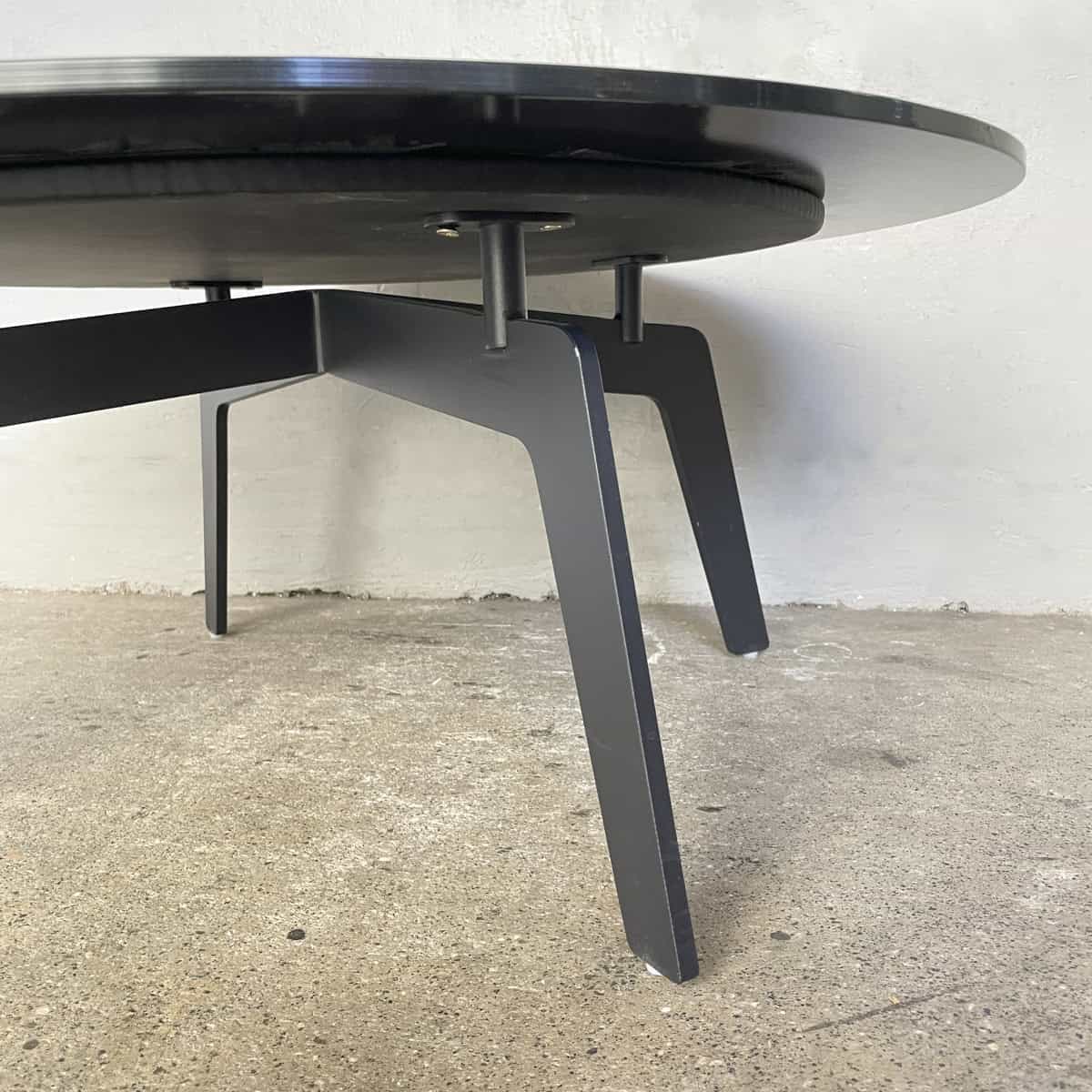 Round Black Glass Coffee Table