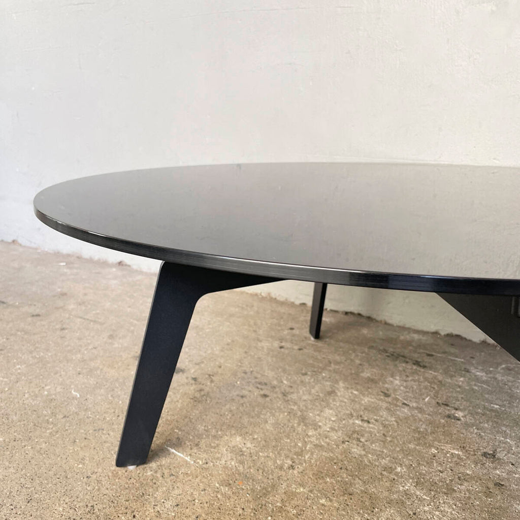 Round Black Glass Coffee Table
