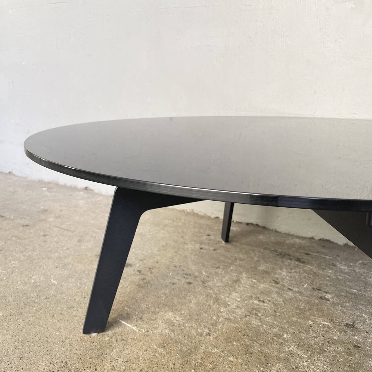 Round Black Glass Coffee Table