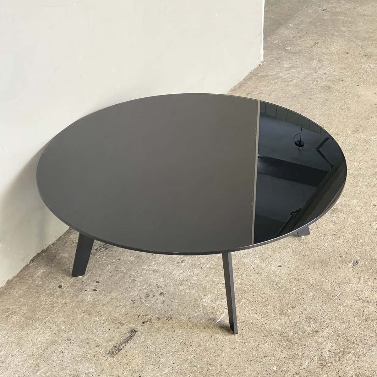 Round Black Glass Coffee Table