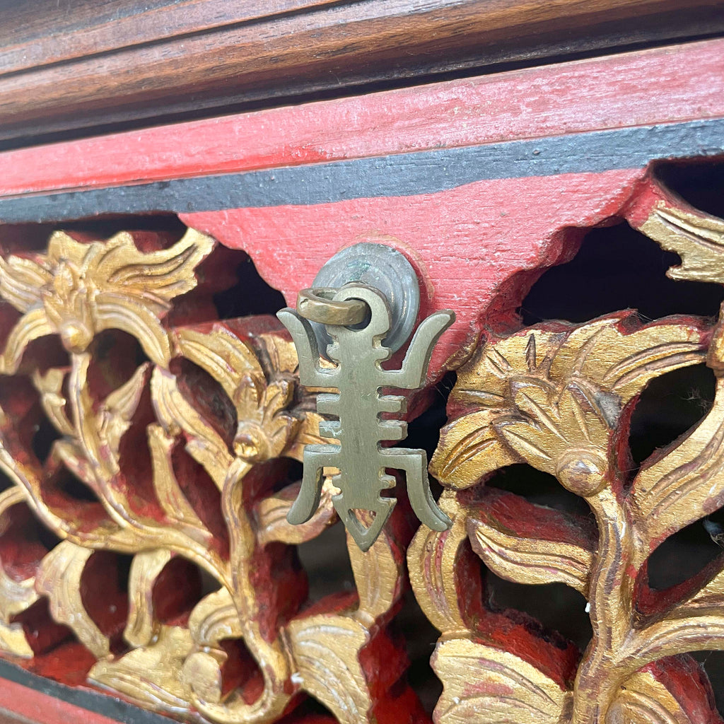 Red & Gold Gilt Straits Chinese Dresser