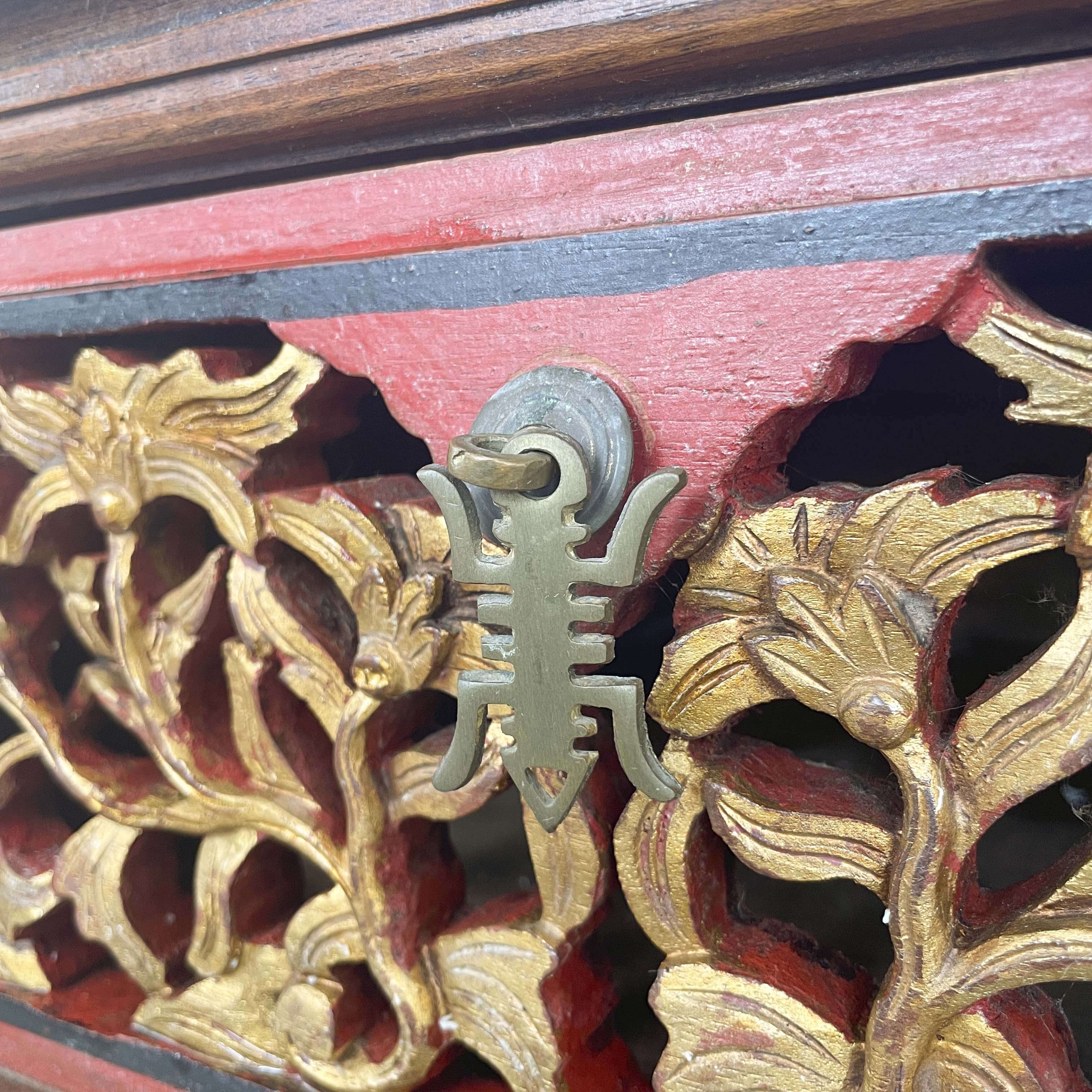 Red & Gold Gilt Straits Chinese Dresser