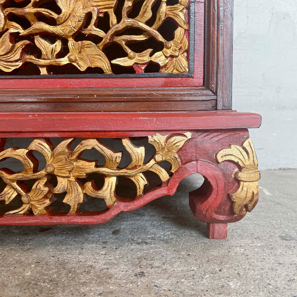 Red & Gold Gilt Straits Chinese Dresser