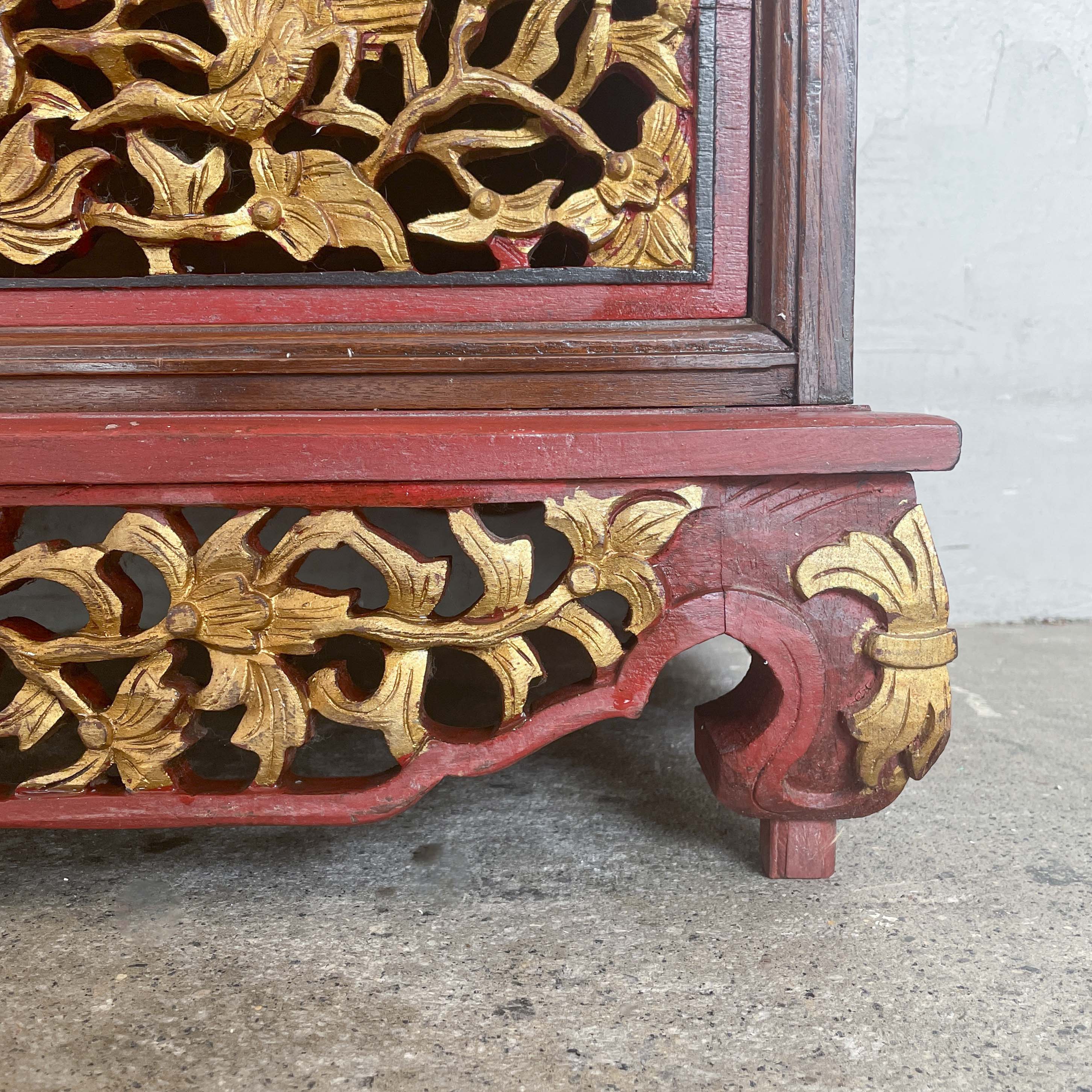 Red & Gold Gilt Straits Chinese Dresser