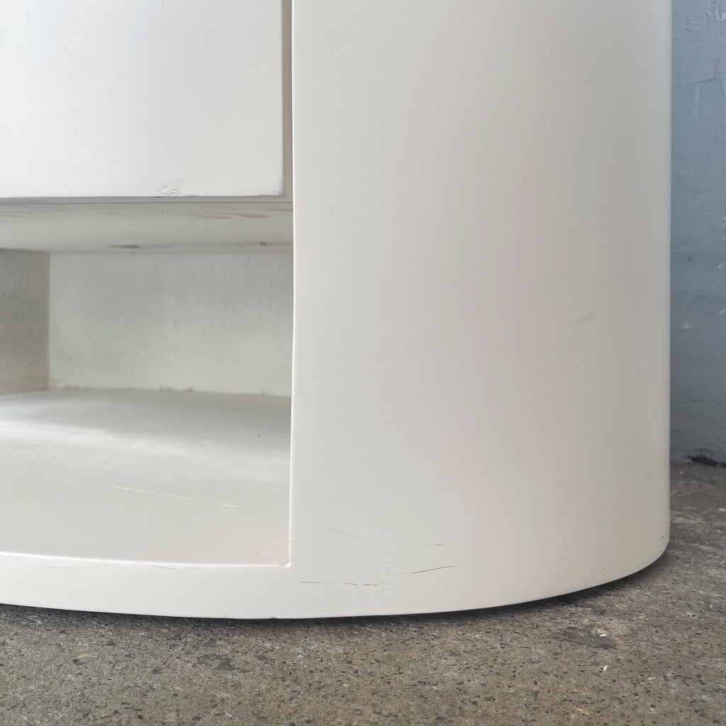 Oval Marble-Top Bedside Table
