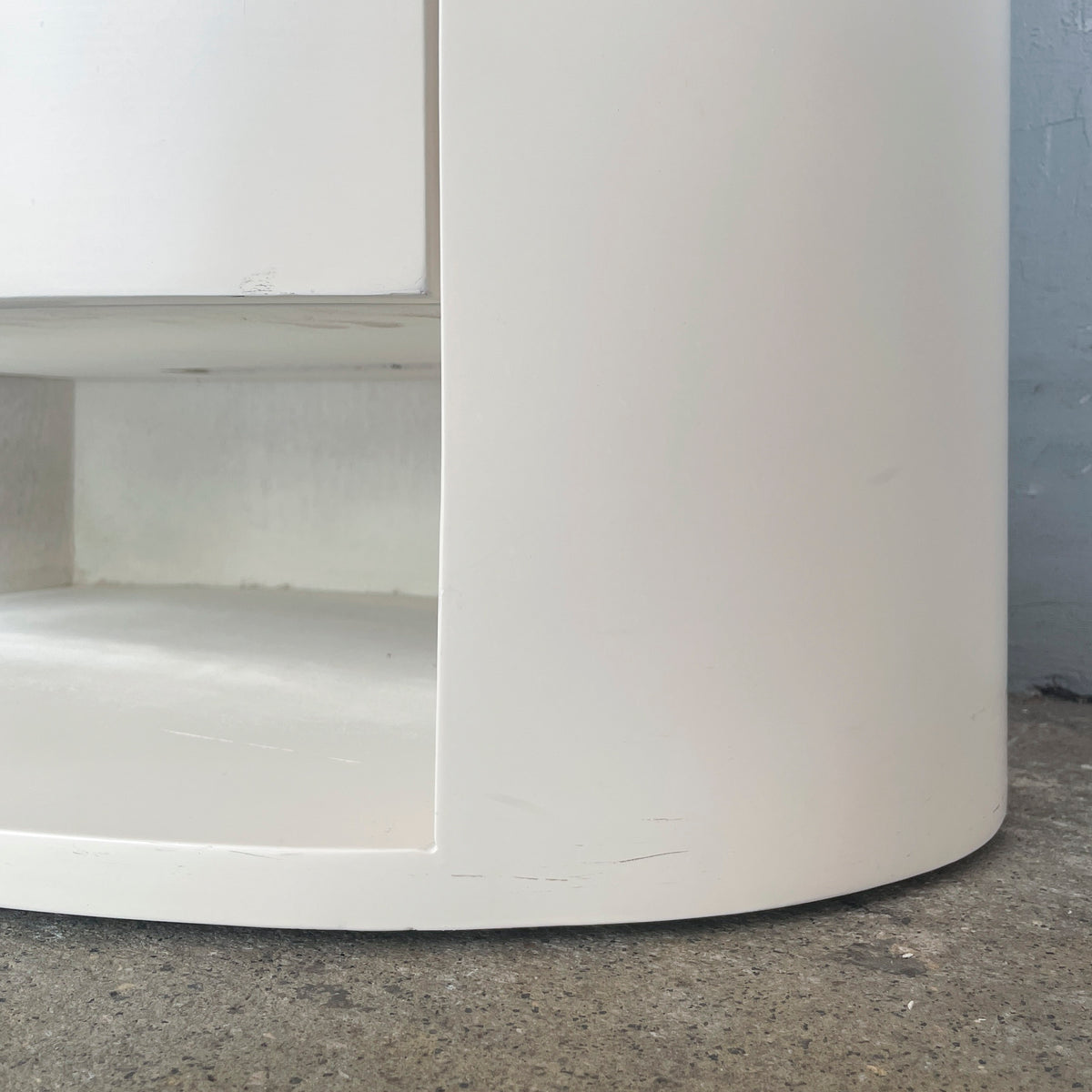 Oval Marble-Top Bedside Table