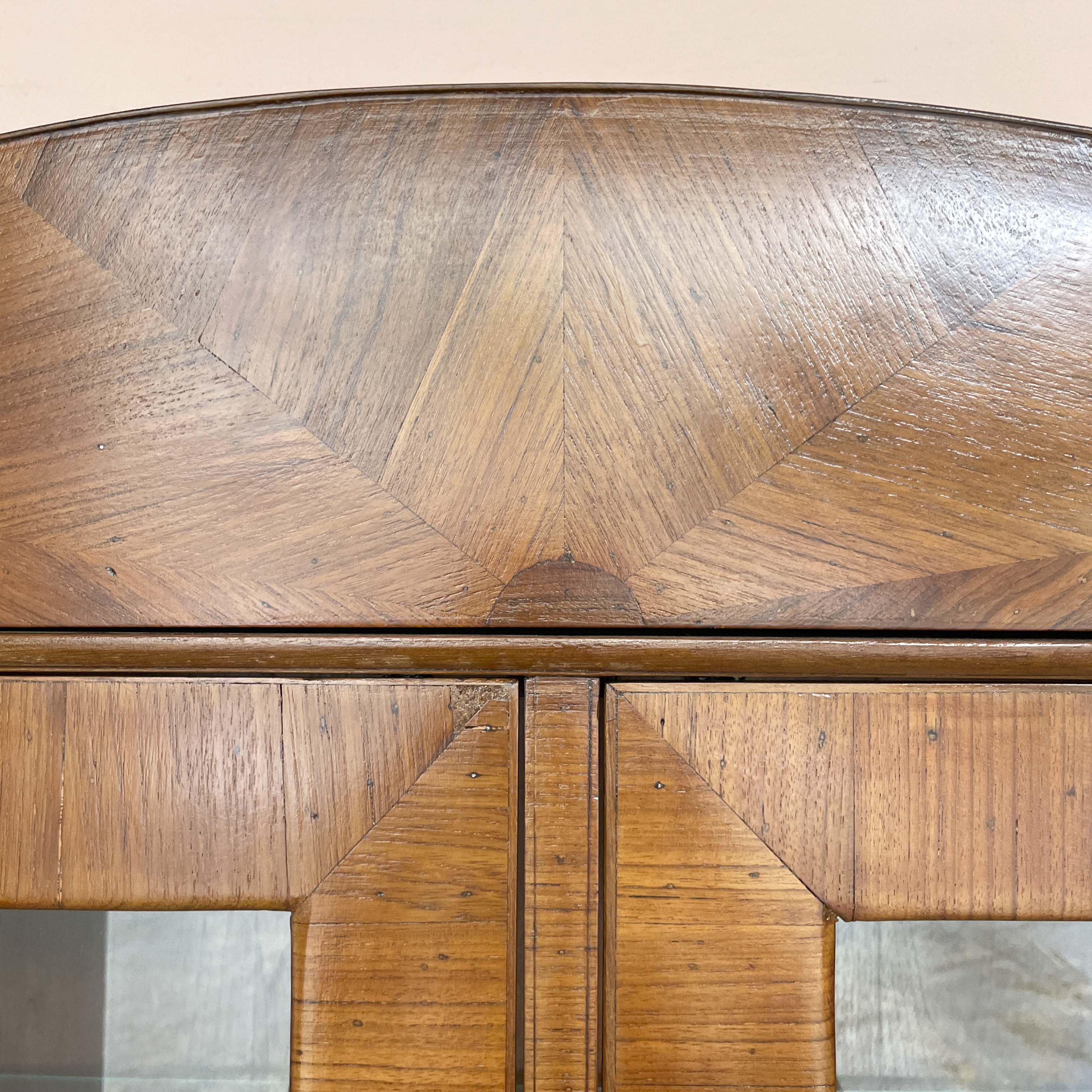 Refurbished Vintage Marquetry Display Cabinet