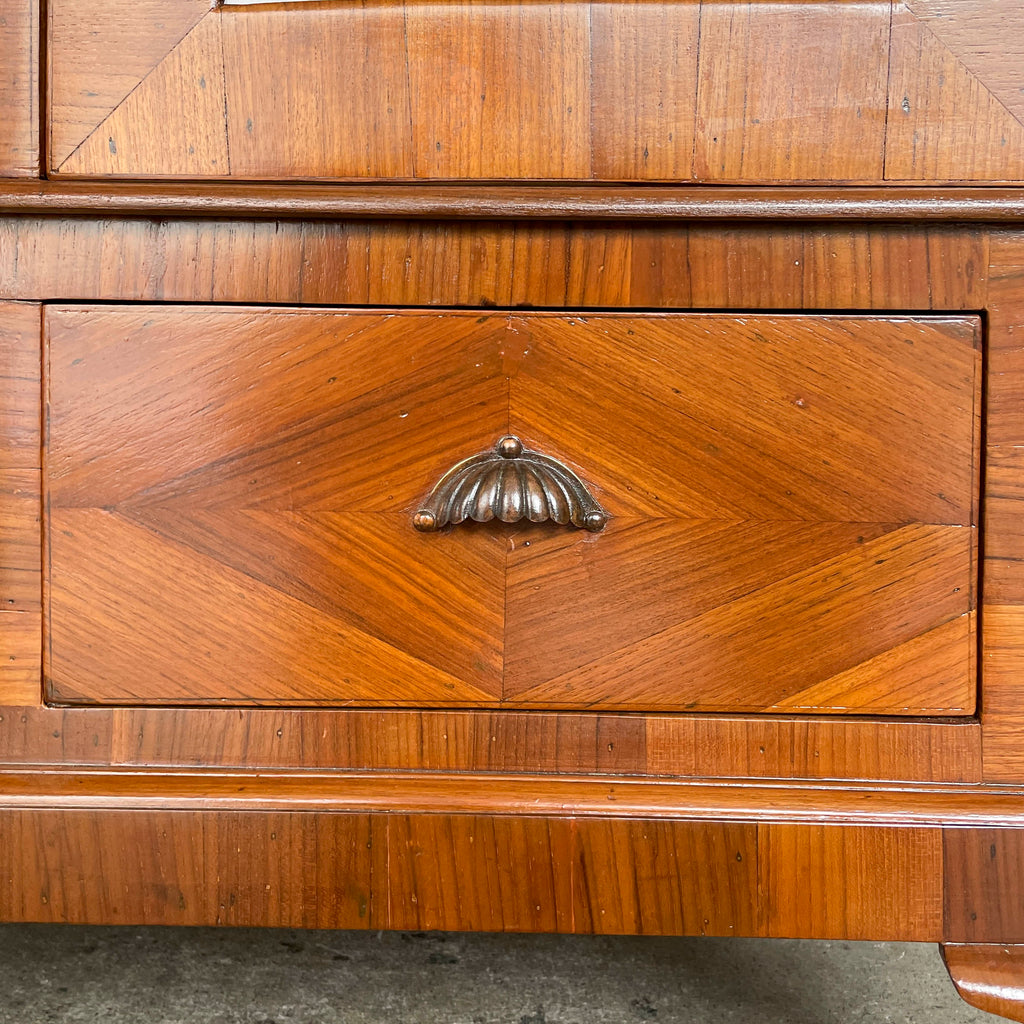 Refurbished Vintage Marquetry Display Cabinet