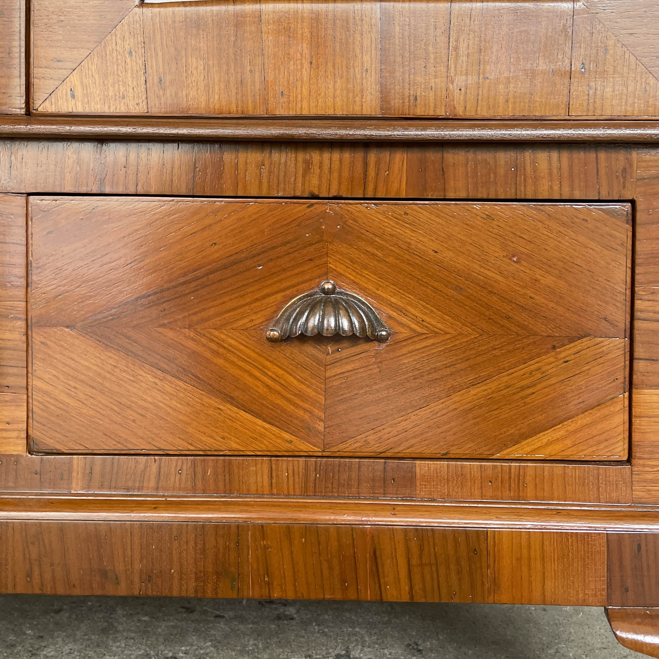 Refurbished Vintage Marquetry Display Cabinet