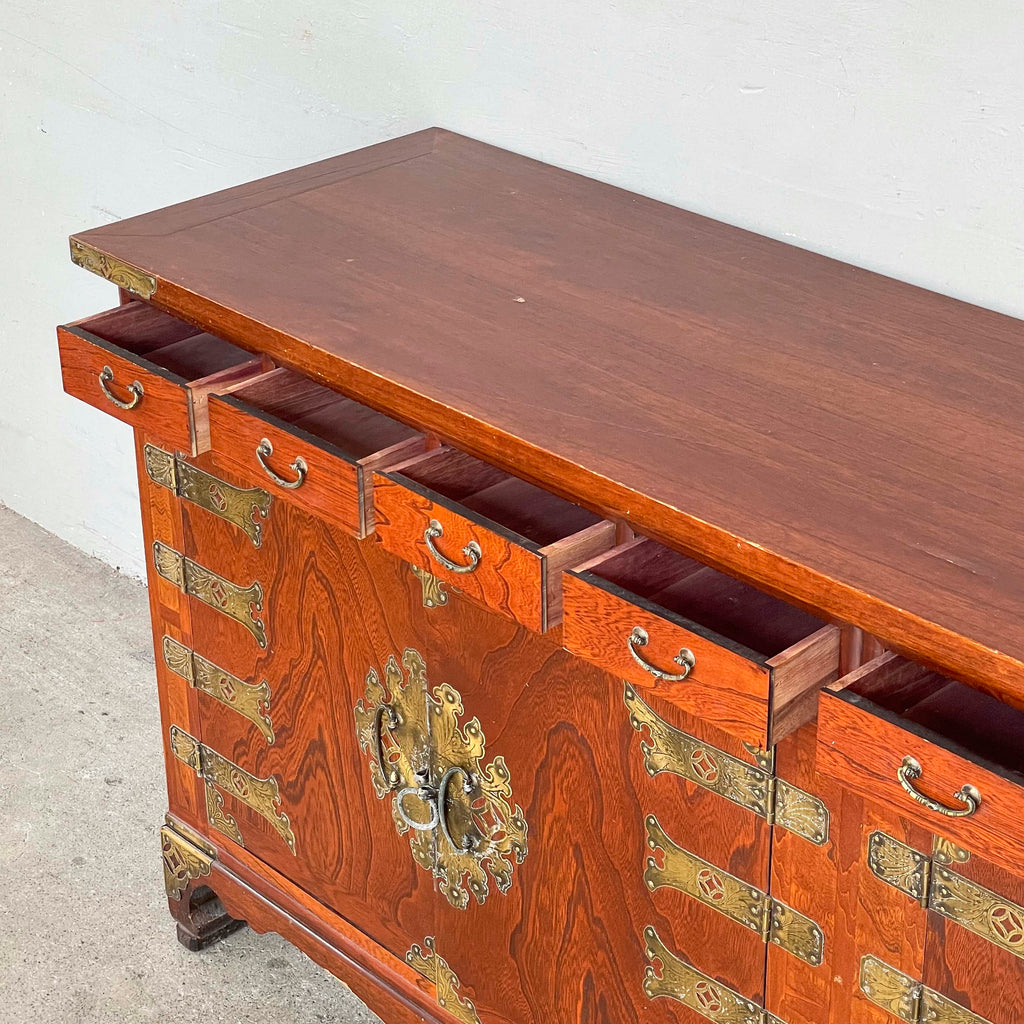 Korean Elm Sideboard with Brass Hardwares