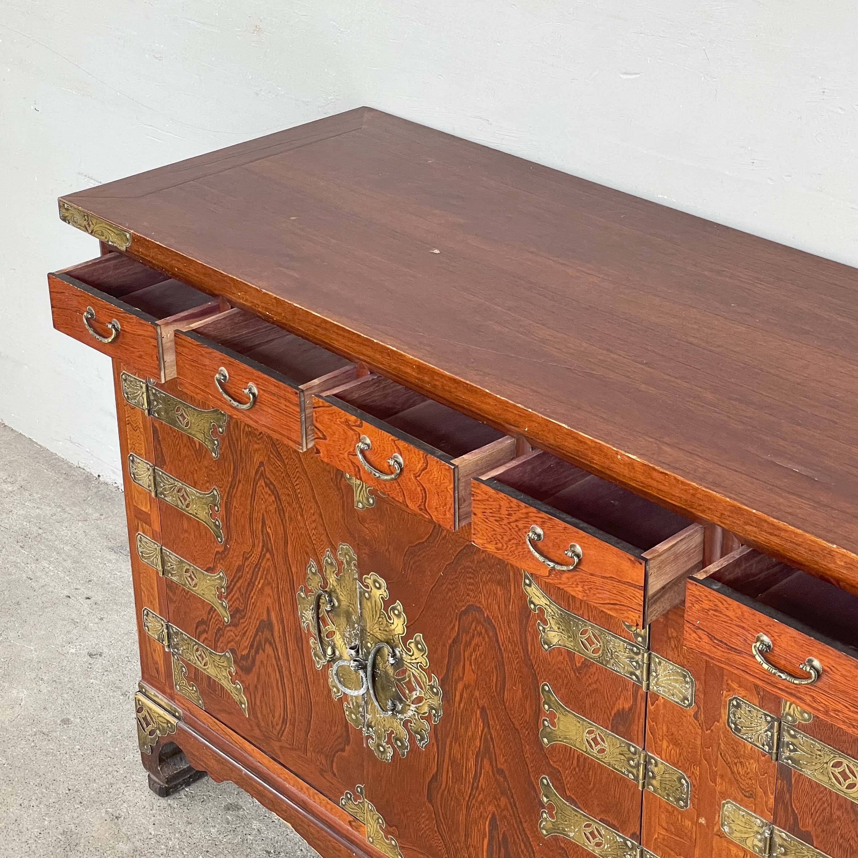 Korean Elm Sideboard with Brass Hardwares