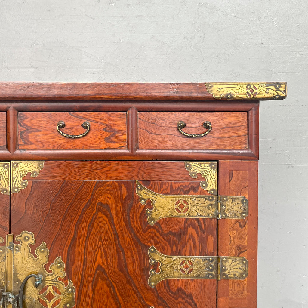 Korean Elm Sideboard with Brass Hardwares