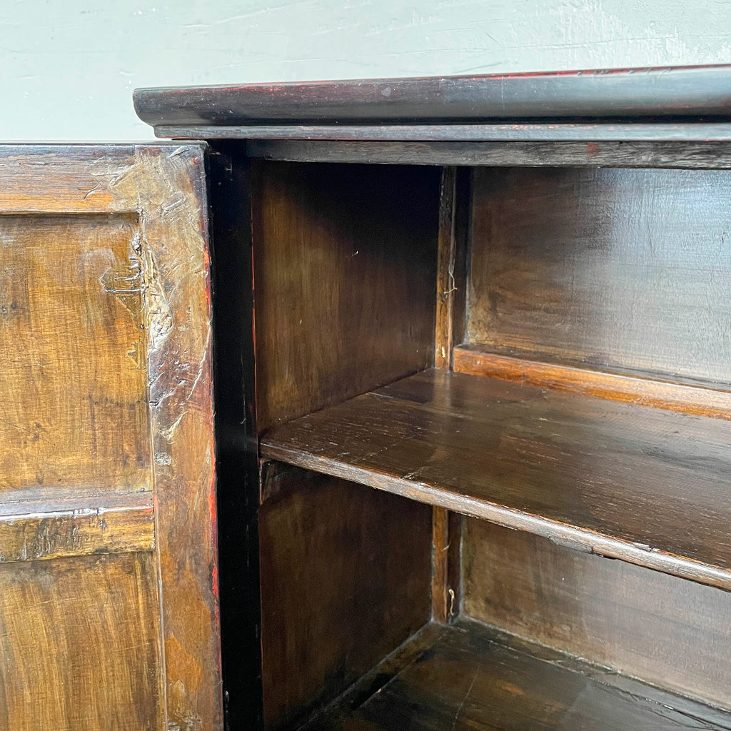 Lacquered Butterfly Elm Side Cabinet
