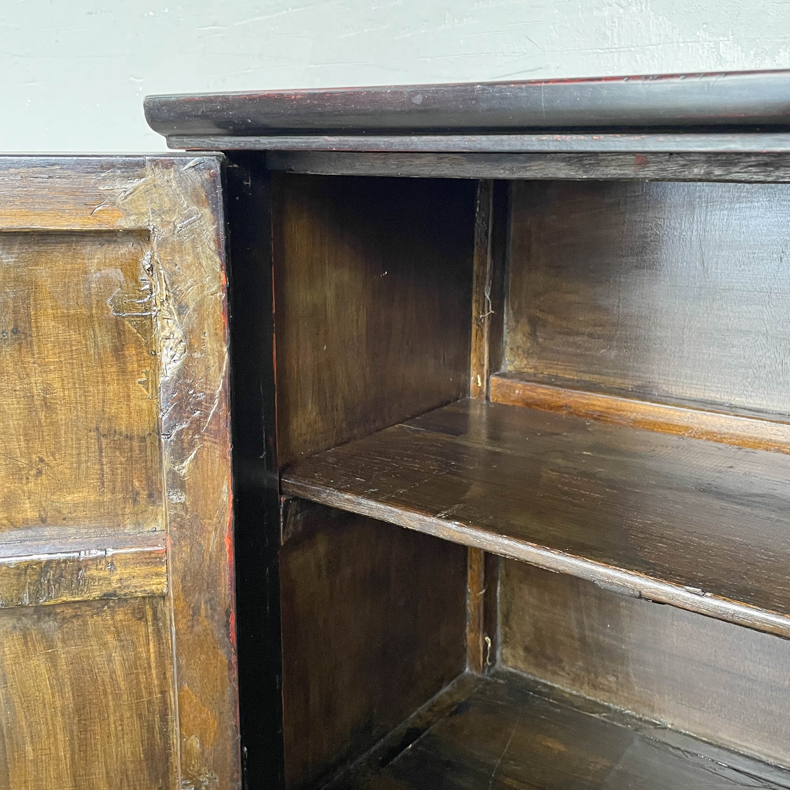Lacquered Butterfly Elm Side Cabinet