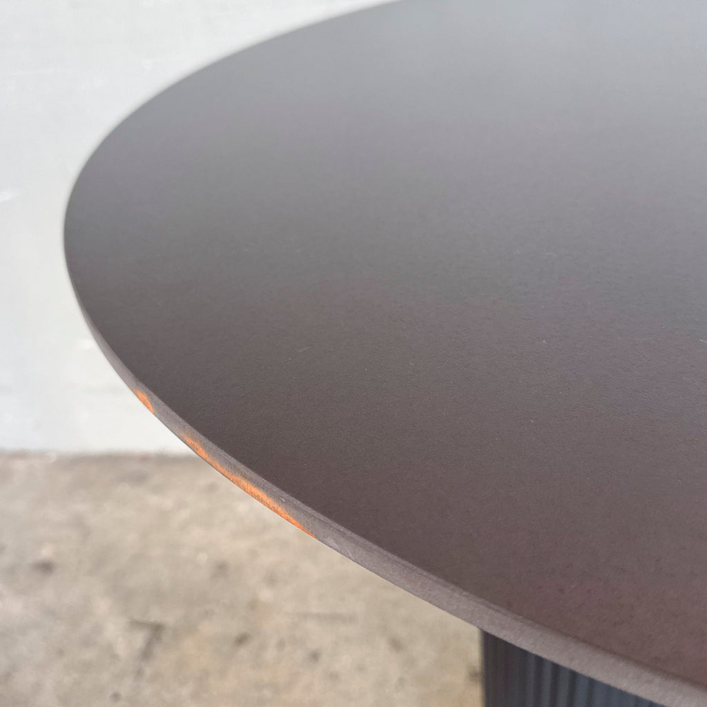 Ribbed Black Pedestal Round Table