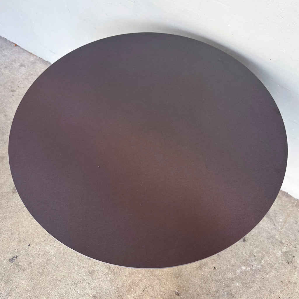 Ribbed Black Pedestal Round Table