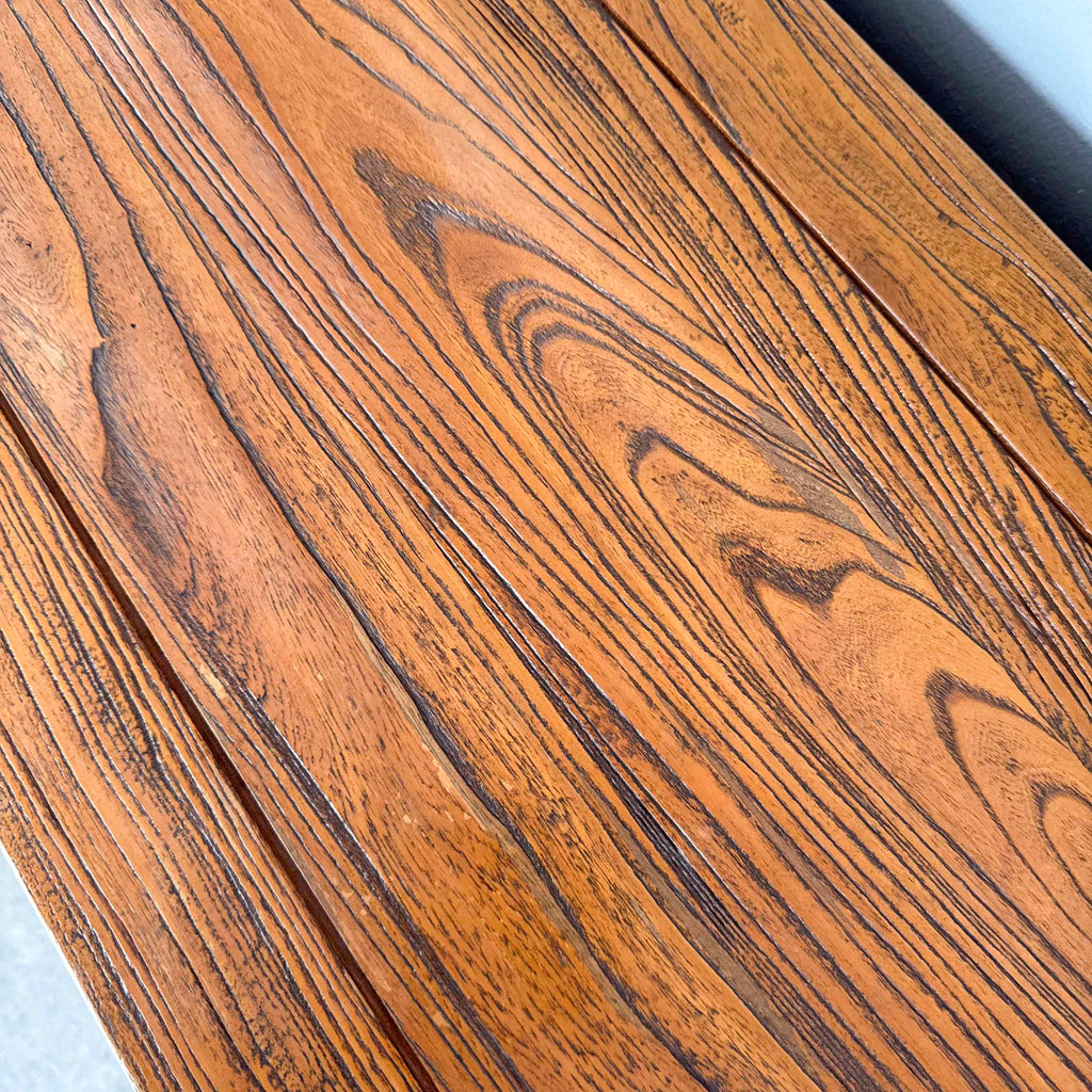 Revarnished Elm Cabinet with Calligraphy Door Handles