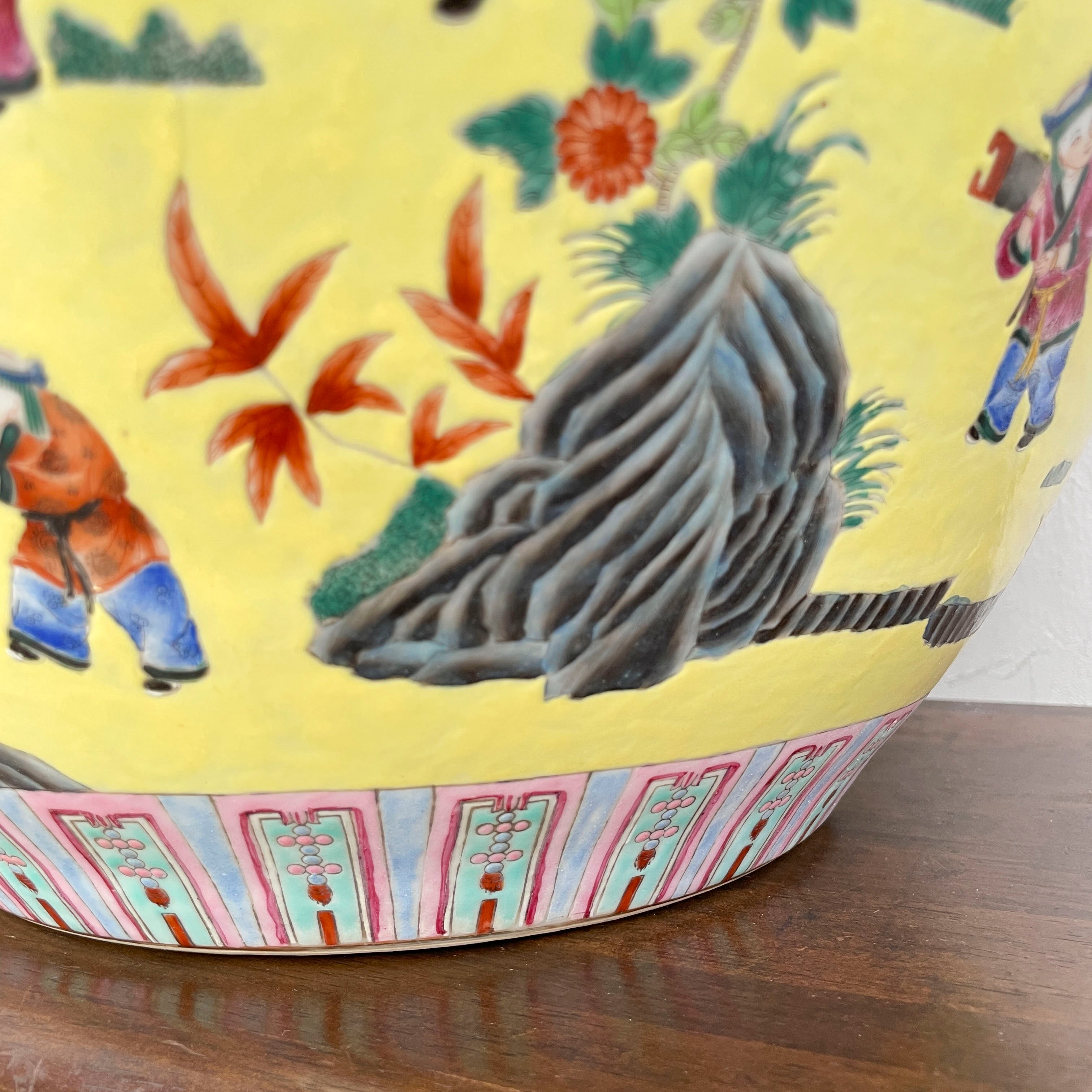 Yellow Famille Jaune-Style Chinese Porcelain Vase