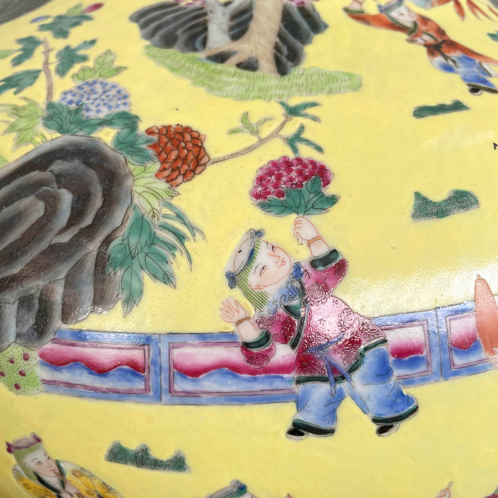 Yellow Famille Jaune-Style Chinese Porcelain Vase