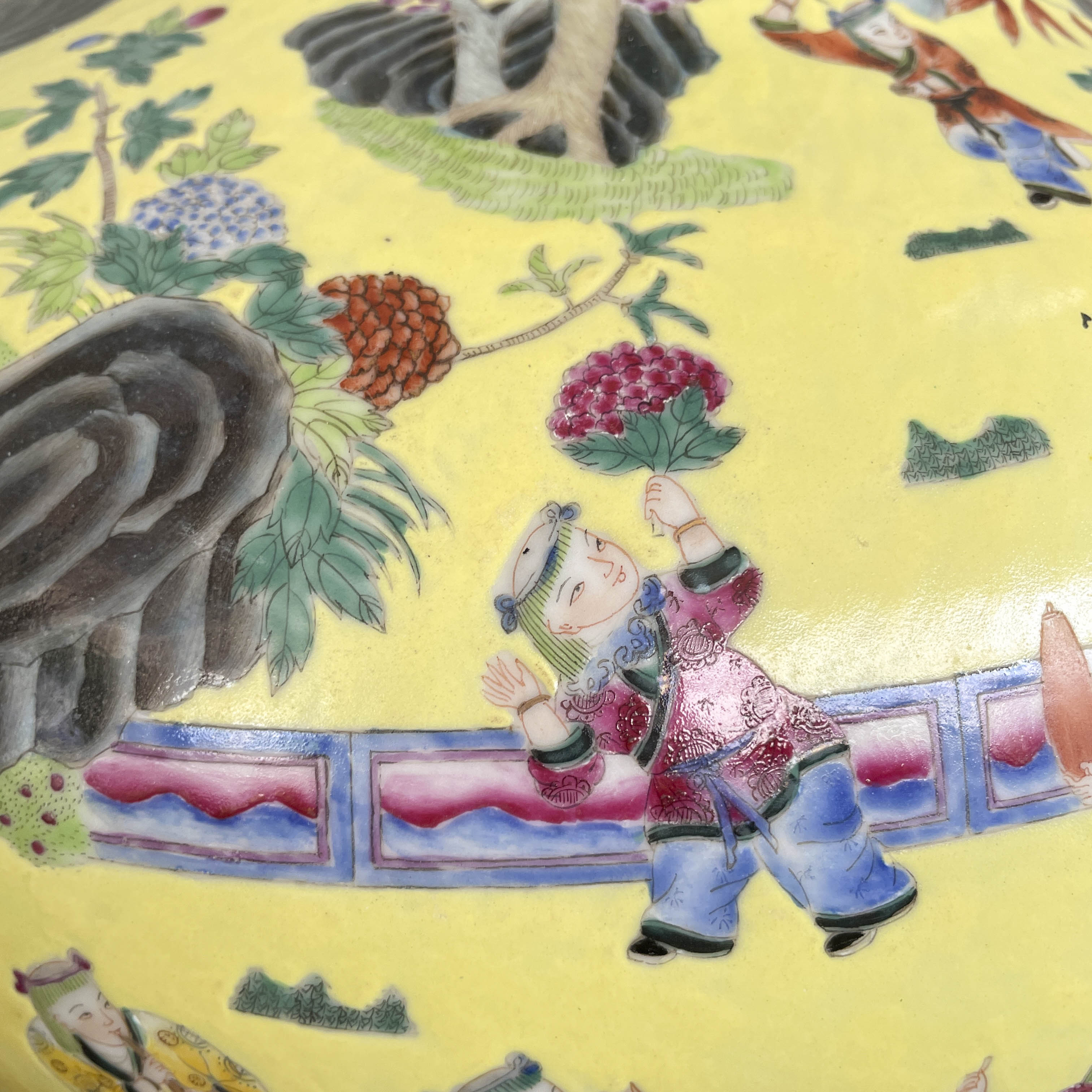 Yellow Famille Jaune-Style Chinese Porcelain Vase