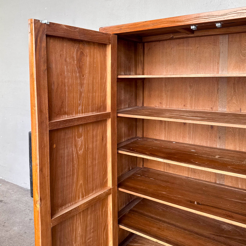 Revarnished Elm Cabinet with Calligraphy Door Handles