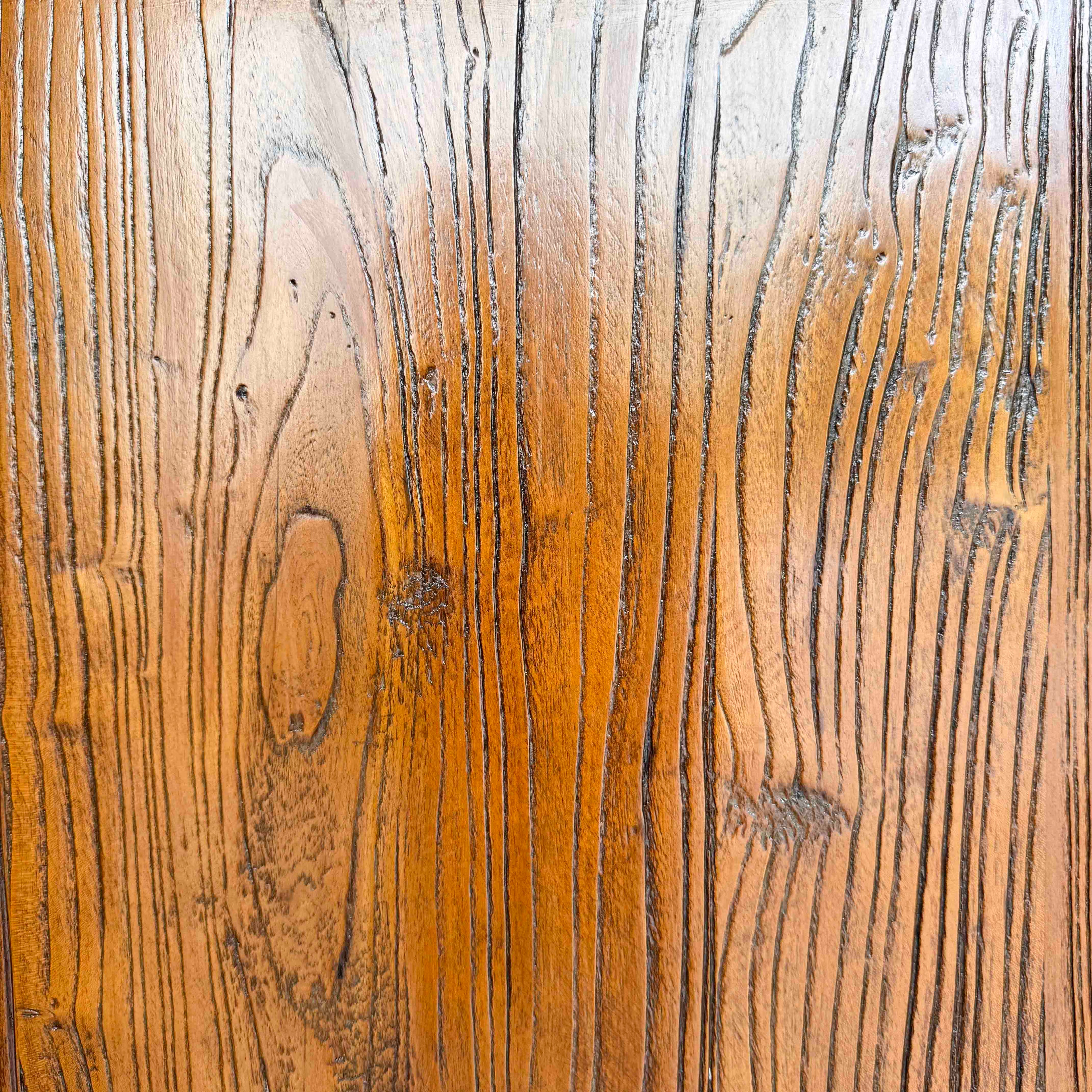 Revarnished Elm Cabinet with Calligraphy Door Handles