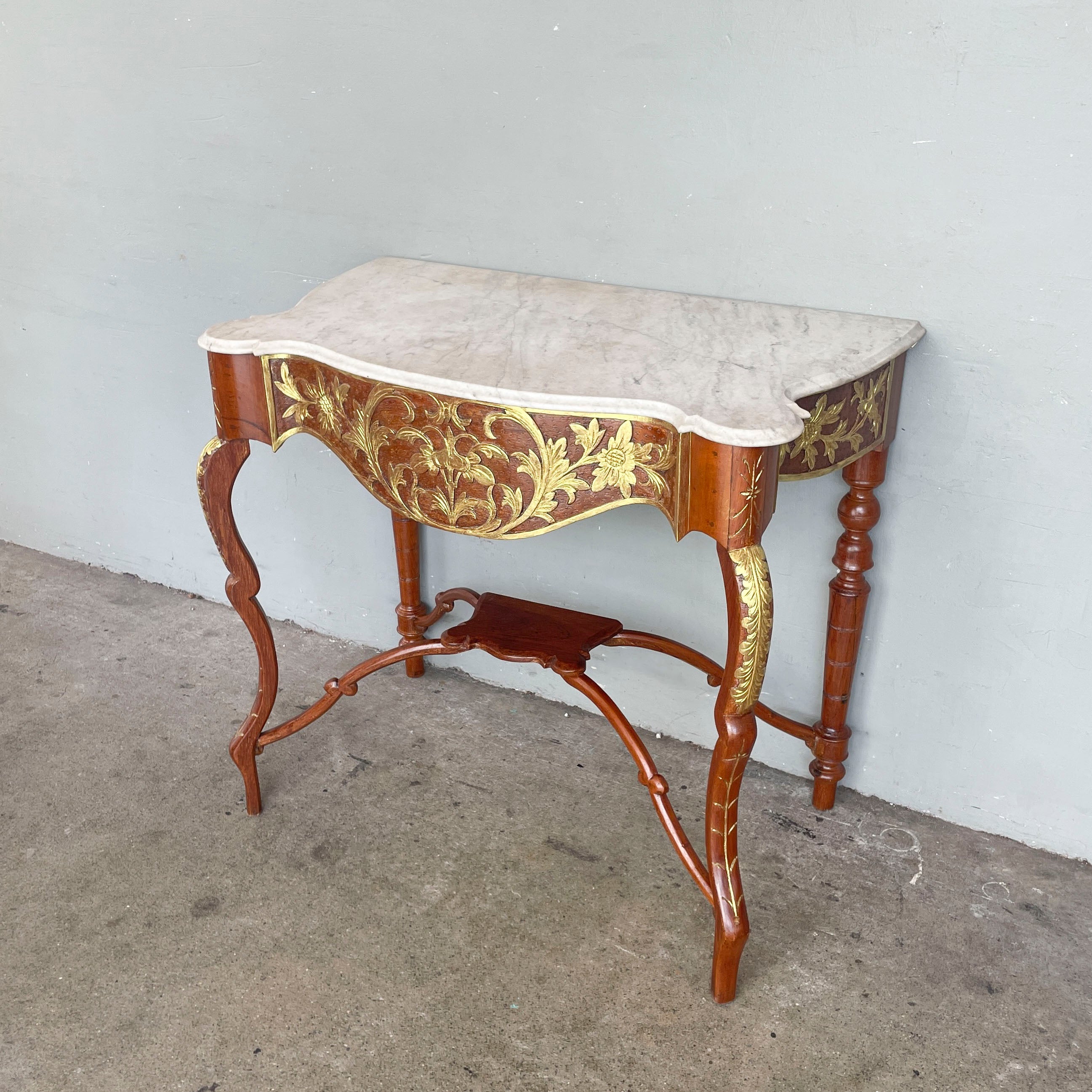 Peranakan-Style Marble Top Console