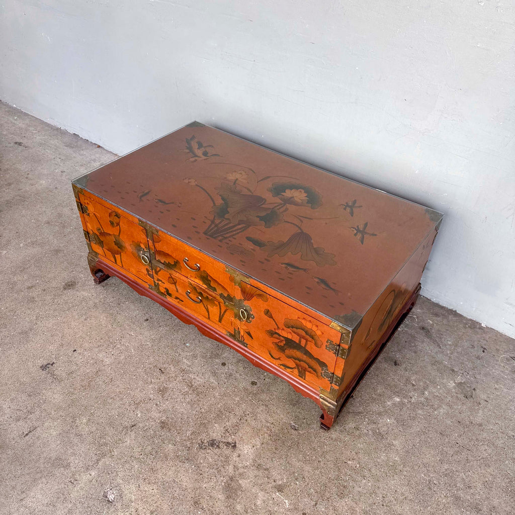 Double-Sided "Lotus Garden" Elm Coffee Table