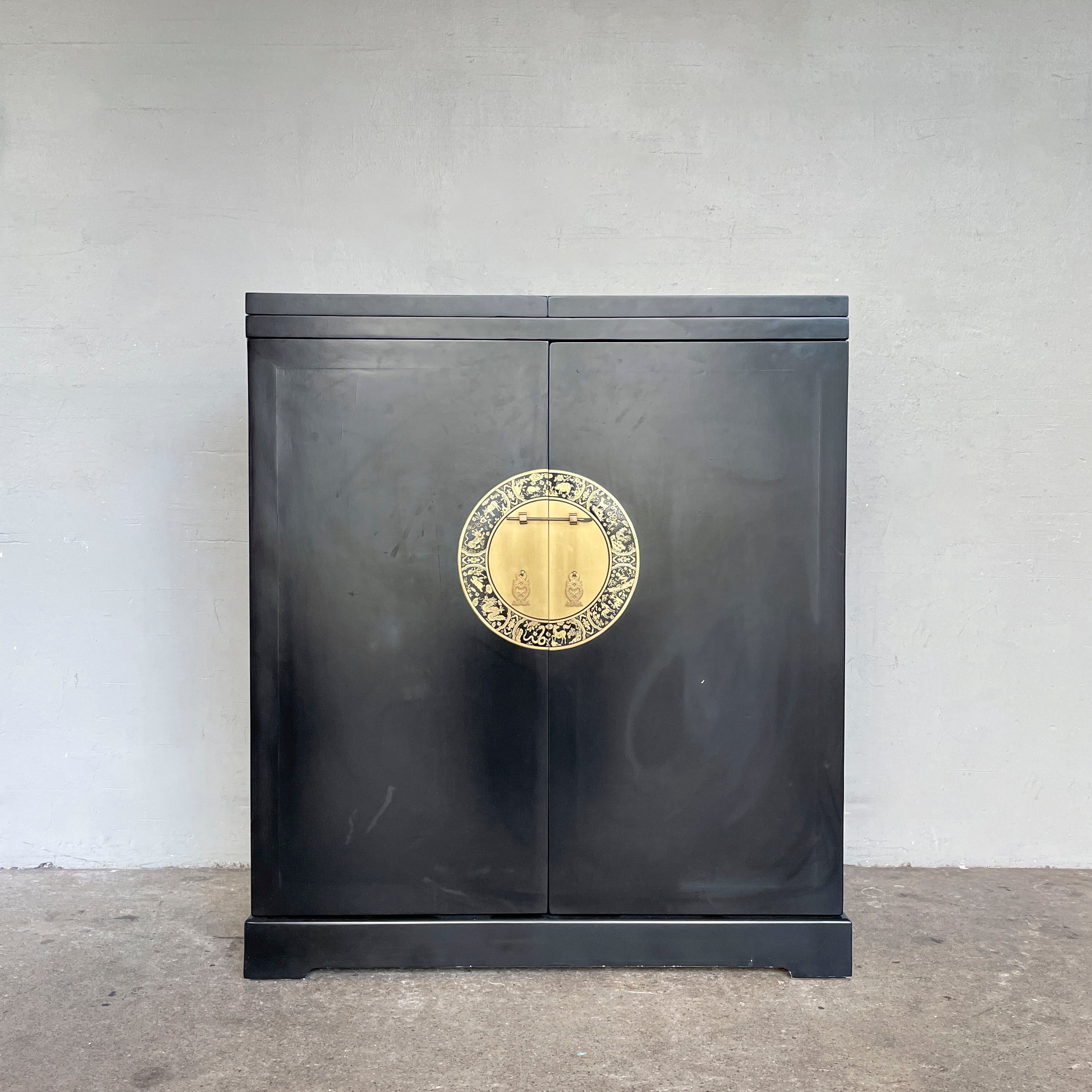 Elm Bar Cabinet with Wheels