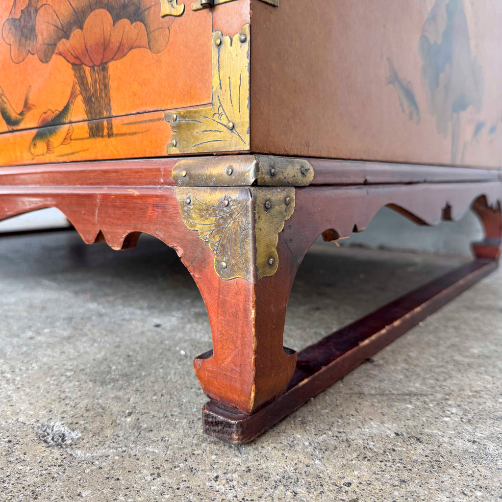 Double-Sided "Lotus Garden" Elm Coffee Table