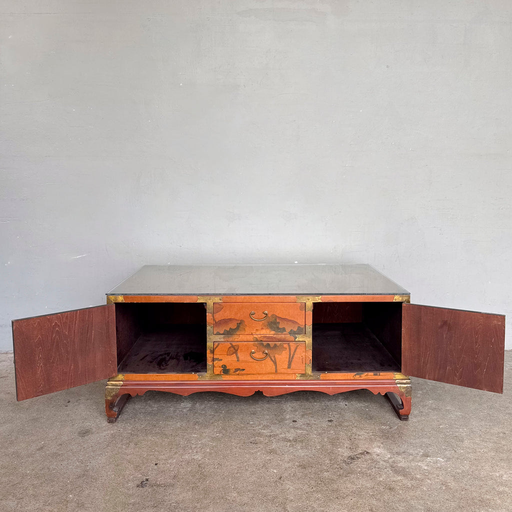 Double-Sided "Lotus Garden" Elm Coffee Table