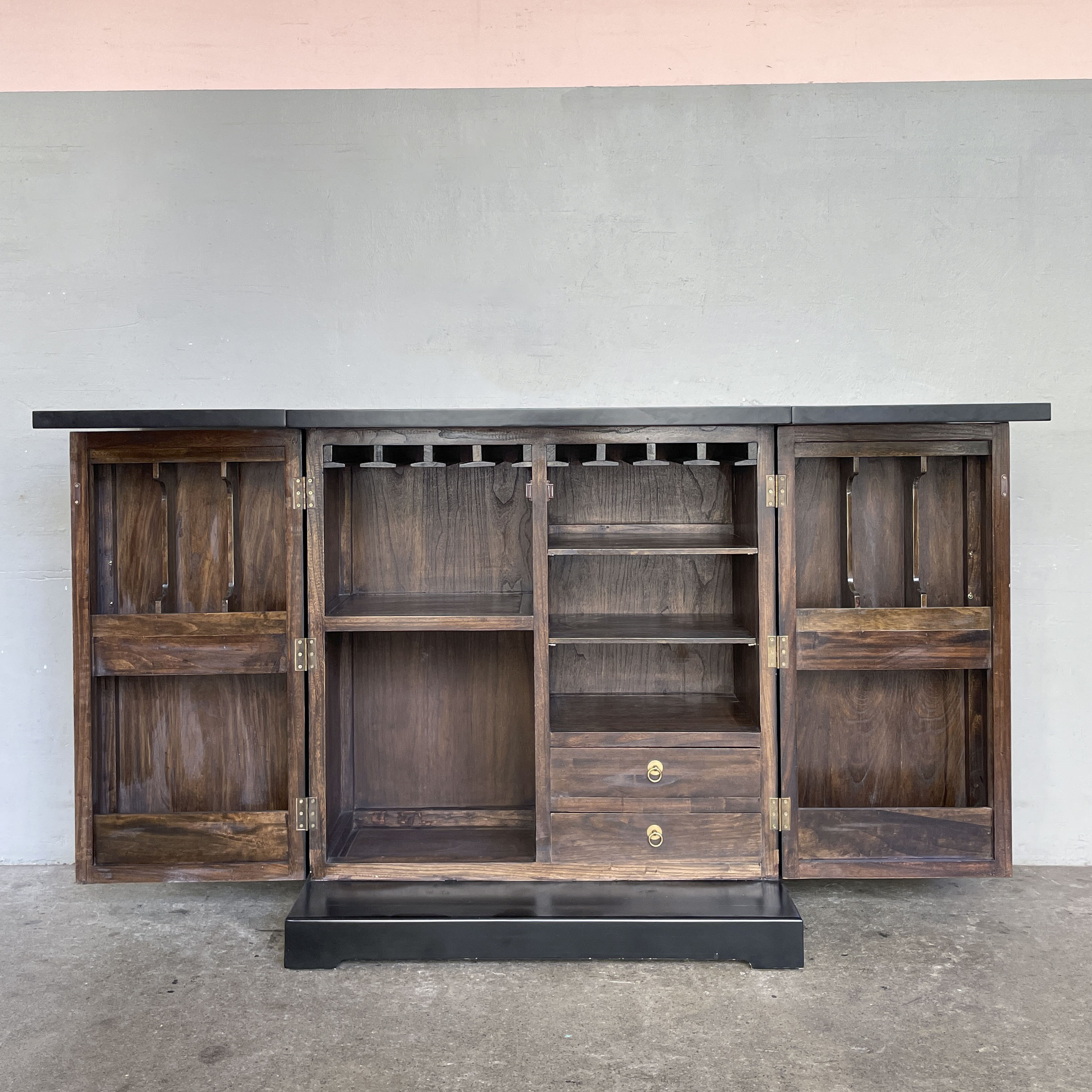 Elm Bar Cabinet with Wheels