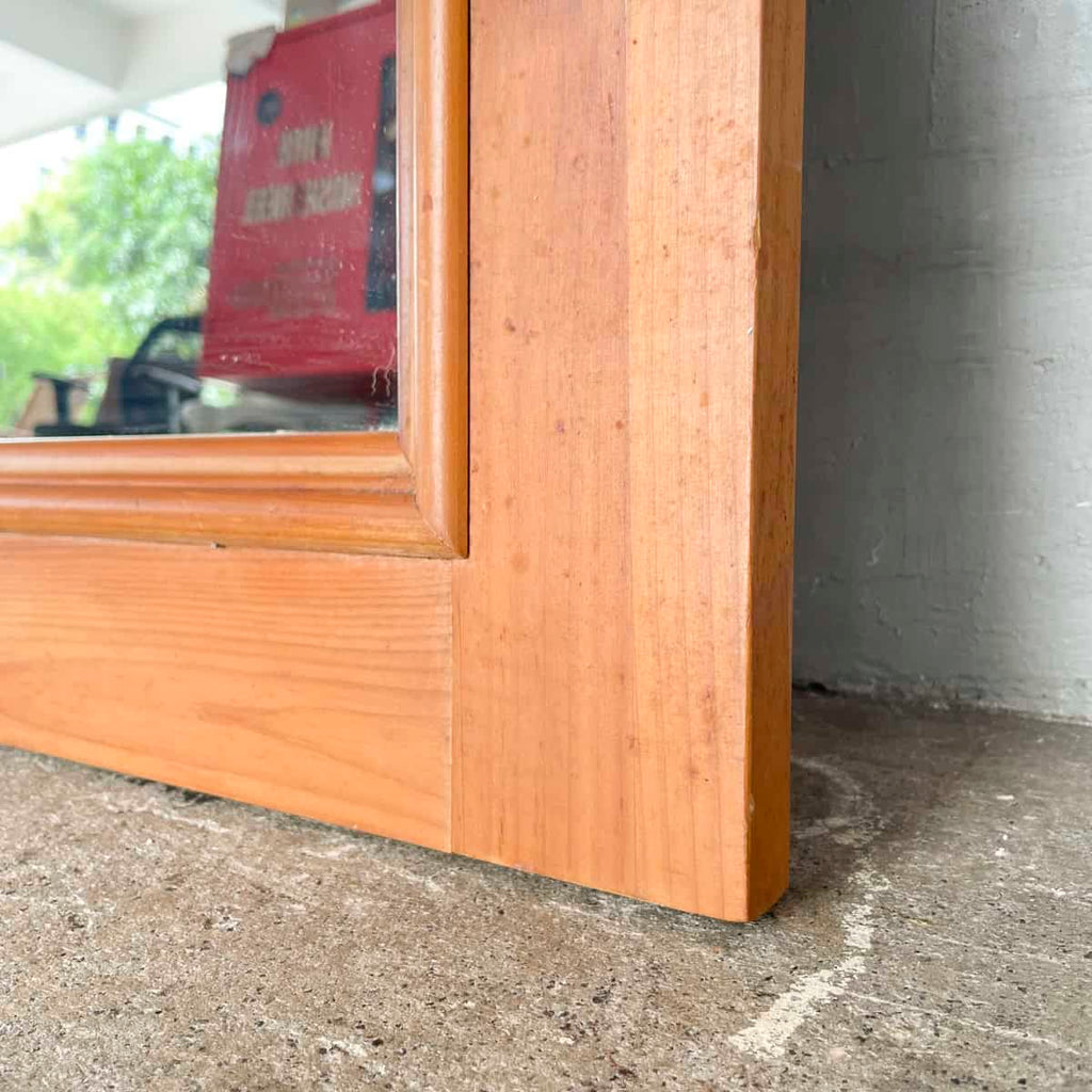 Curved Pediment Pinewood Mirror