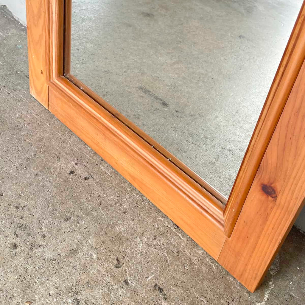 Curved Pediment Pinewood Mirror