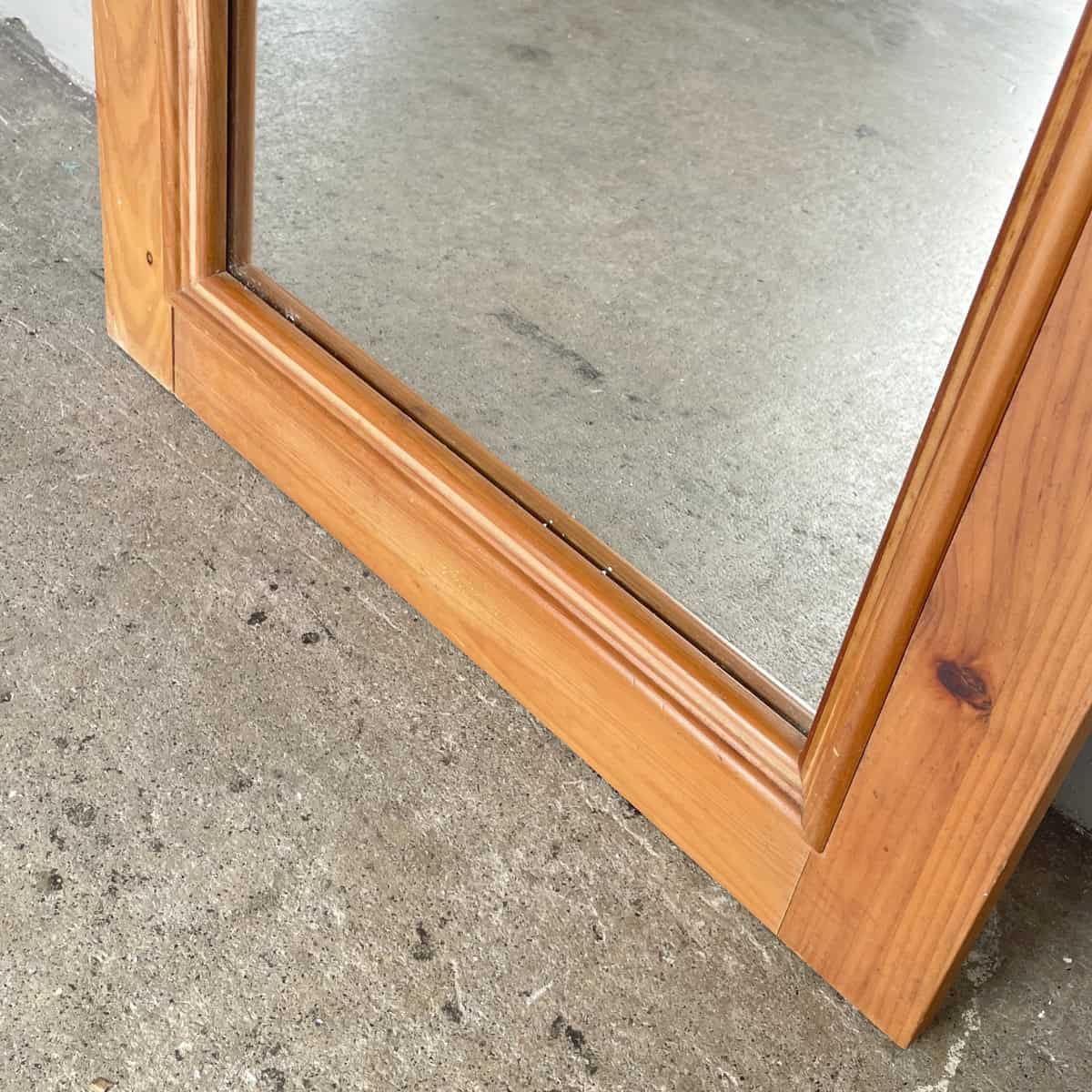 Curved Pediment Pinewood Mirror