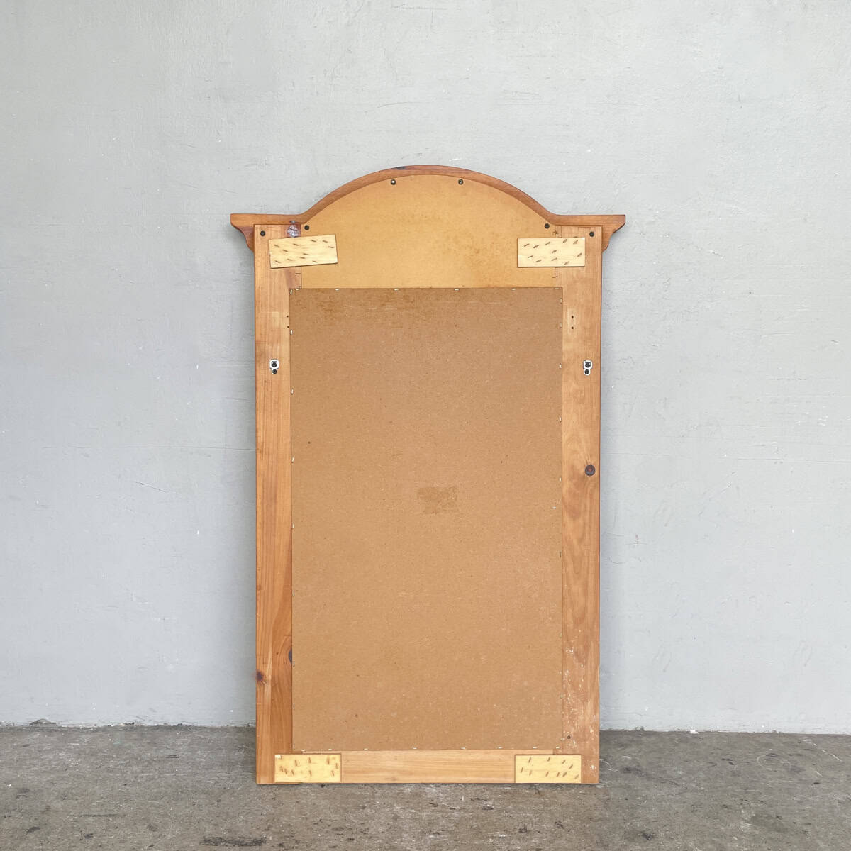 Curved Pediment Pinewood Mirror