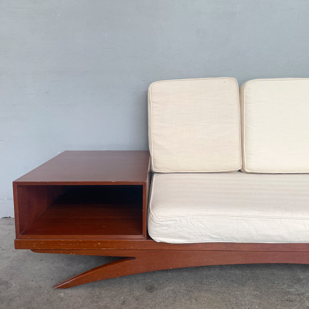 Curved-Leg Vintage 3-Seater Sofa