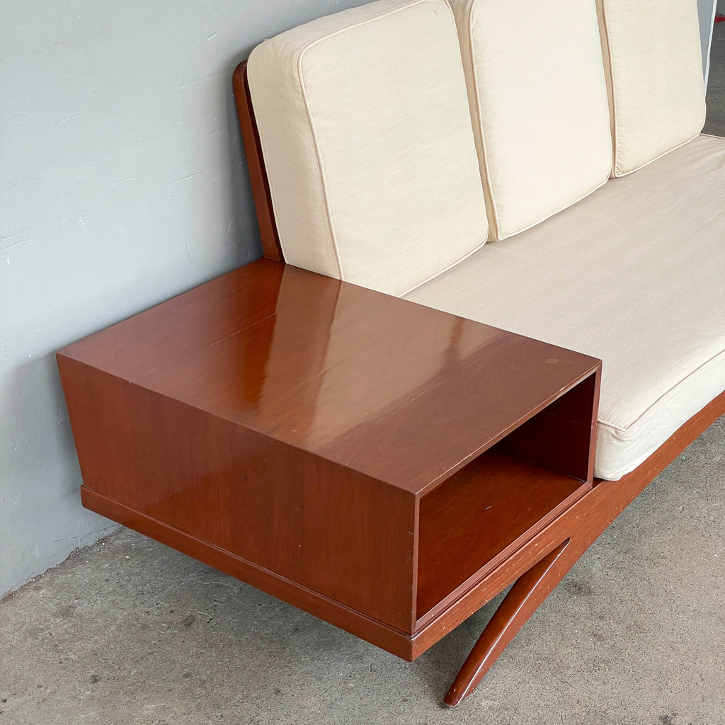 Curved-Leg Vintage 3-Seater Sofa
