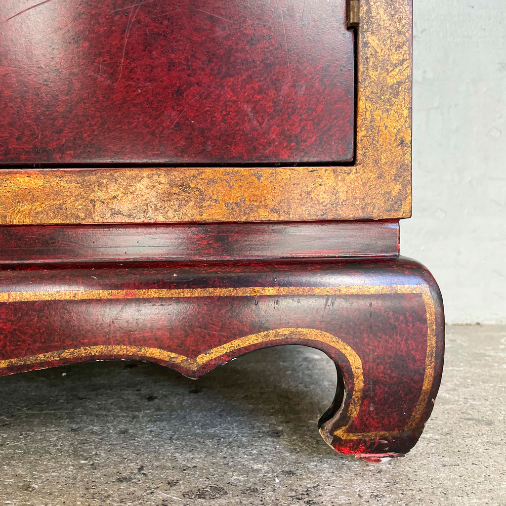 Red & Gold Dragon Motif Side Cabinet